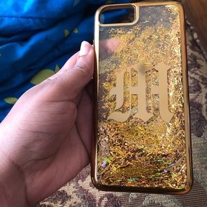 A Gold Glitter IPhone 6 plus/ 7 plus Phonecase